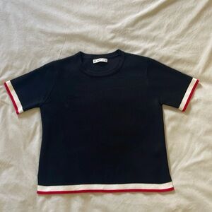 Zara navy knit top